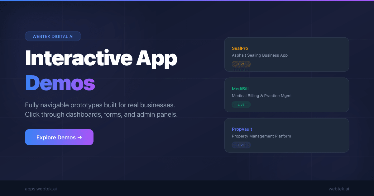 WebTek Apps | Interactive App Demos